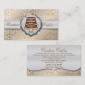 Cream Cake Couture Glitzy Damask Cake Bakery Visitekaartje (Voorkant / Achterkant)