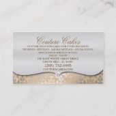 Cream Cake Couture Glitzy Damask Cake Bakery Visitekaartje (Achterkant)