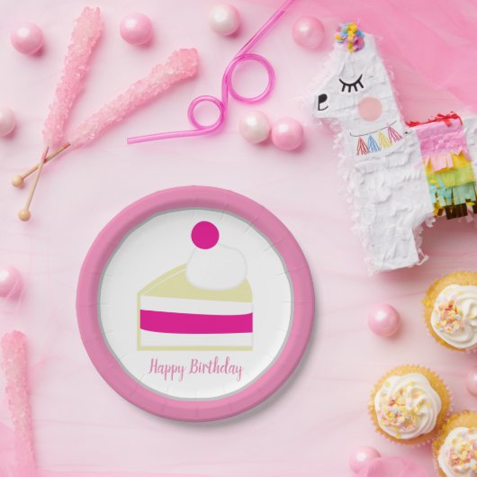 Cream Cake verjaardagsfeestje Papieren Bordje (Feest)