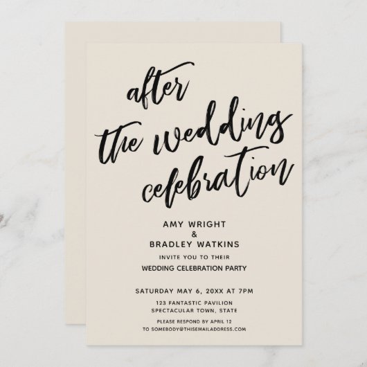 Cream Casual na de bruiloft Kaart (Voorkant / Achterkant)