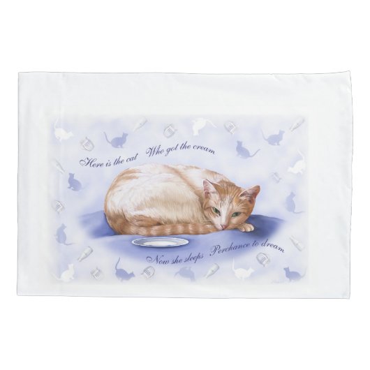 Cream Cat Kussensloop (Achterkant)