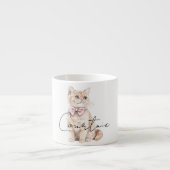 Cream Cat Pink Bow Espresso Kop (Voorkant)