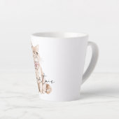 Cream Cat Pink Bow Latte Mok (Rechterhoek)
