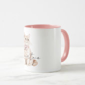 Cream Cat Pink Bow Mok (Voorkant rechts)