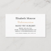 Cream Cat, Veterinary, Veterinary Service Visitekaartje (Achterkant)