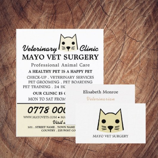 Cream Cat, Veterinary, Veterinary Service Visitekaartje