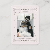 Cream Celestial Halloween Bruiloft RSVP QR Code Informatiekaartje (Achterkant)