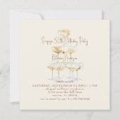 Cream Champagne Square Surprise 50th Birthday Kaart (Voorkant)