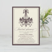 CREAM CHANDELIER | BRIDAL SHOWER INVITATION KAART (Staand voorkant)