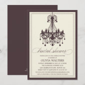 CREAM CHANDELIER | BRIDAL SHOWER INVITATION KAART (Voorkant / Achterkant)