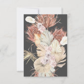 Cream Charcoal Pampas Grass Floral Oerwoud Wedding RSVP Kaartje (Achterkant)