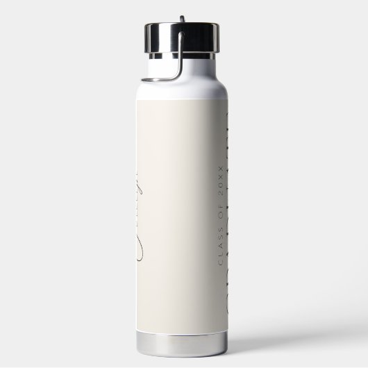 Cream Charcoal Personalized Class of 2026 Graduate Waterfles (Rechts)