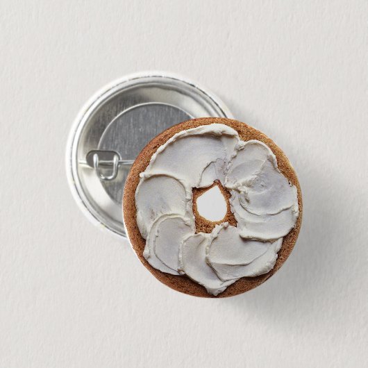 Cream Cheese Bagel Pinback Button (Voorkant /achterkant)