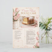 Cream Cheese Pound Cake, Roze Tulpen Rustic (Staand voorkant)