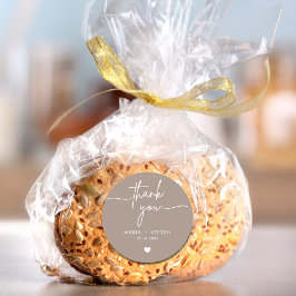 Cream Chic minimalistische typografie Bedankt brui Ronde Sticker