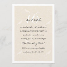 Cream Chic Sweet 16 feestuitnodiging