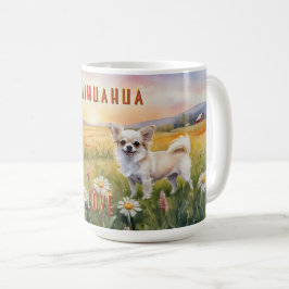 Cream Chihuahua Twins bij zonsopgang Koffiemok