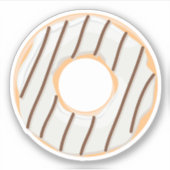 Cream Chocolate donut met snoep sproinkles Sticker (Voorkant)
