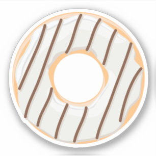 Cream Chocolate donut met snoep sproinkles Sticker