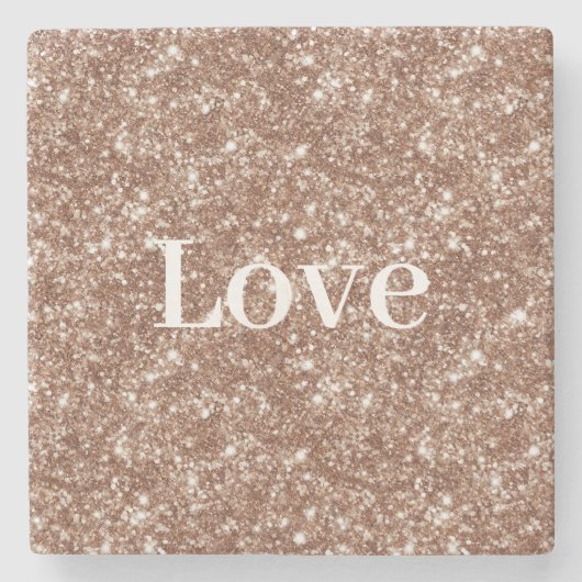Cream Chocolate Glitter Love Valentine's Day Stenen Onderzetter (Voorkant)