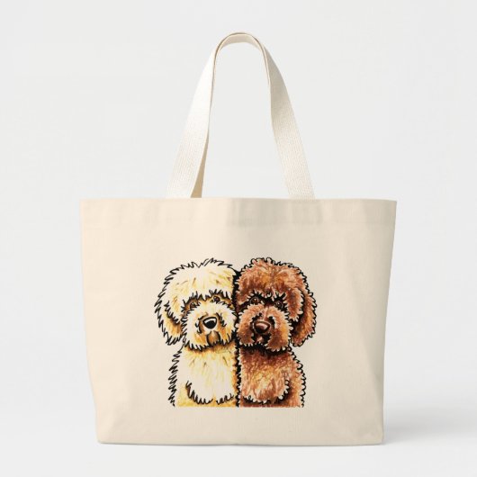 Cream Chocolate Labradoles Grote Tote Bag (Voorkant)