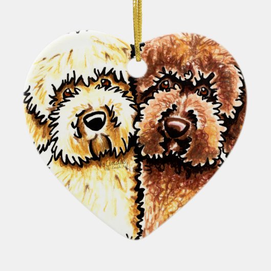 Cream Chocolate Labradoles Keramisch Ornament (Voorkant)