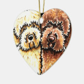 Cream Chocolate Labradoles Keramisch Ornament (Links)