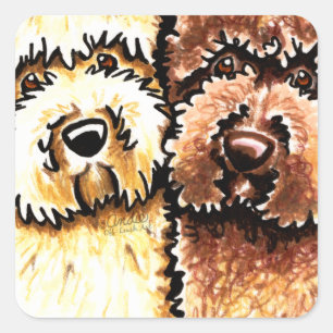 Cream Chocolate Labradoles Vierkante Sticker