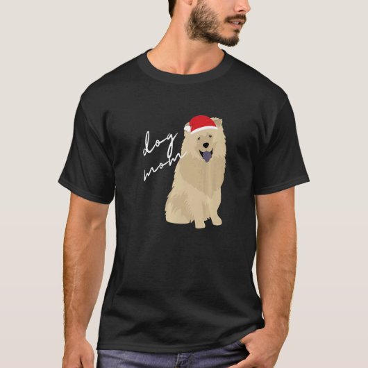 Cream Chow Dog Mam Kerstmis T-shirt (Voorkant)