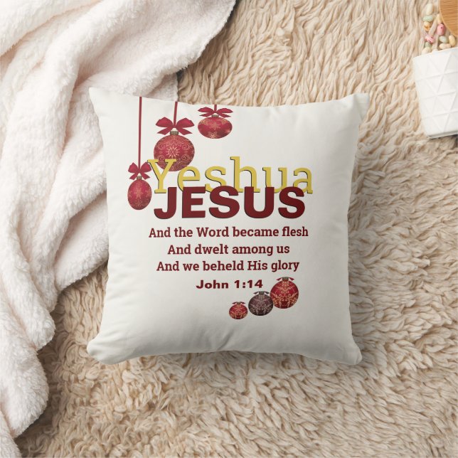 Cream Christelijk YESHUA JESUS Kerstmis Kussen (Deken)