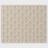 Cream Christmas Foliage Pattern Cadeaupapier (Vlak)