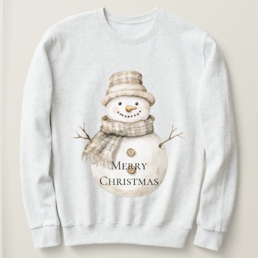 Cream Christmas Reindeer Plaid Bow Trui (Design voorkant)