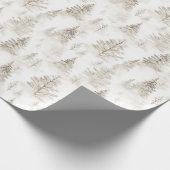 Cream Christmas Trees Cadeaupapier (Hoek)
