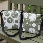 Cream Circles Monogram Crossbody Tas