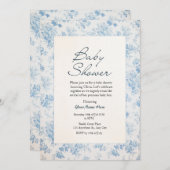 Cream Classic Traditionele Baby Shower Uitnodiging (Voorkant / Achterkant)