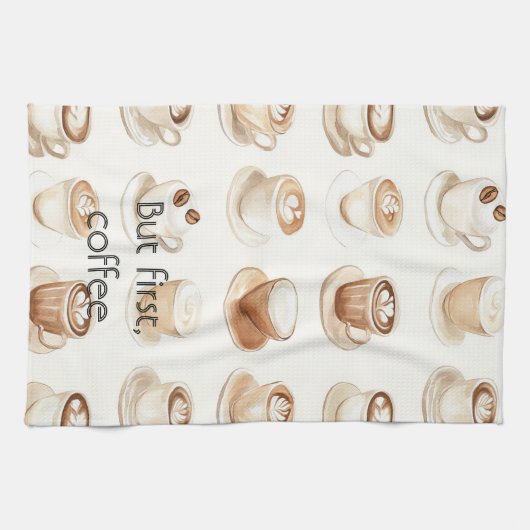 Cream Coffee Cups Theedoek (Horizontaal)