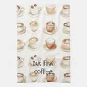 Cream Coffee Cups Theedoek (Verticaal)