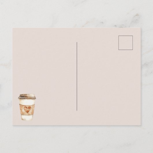 Cream Coffee Heart Cups   Briefkaart (Achterkant)