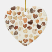 Cream Coffee Heart Cups Christmas Keramisch Ornament (Achterkant)
