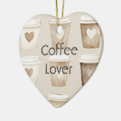 Cream Coffee Heart Cups Christmas Keramisch Ornament (Links)