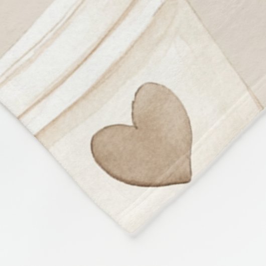 Cream Coffee Heart Cups Fleece Deken (Hoek)