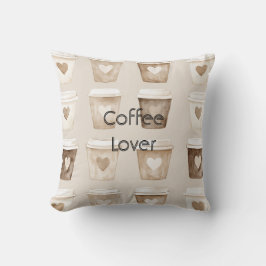 Cream Coffee Heart Cups Kussen