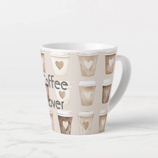 Cream Coffee Heart Cups Latte Mok (Rechterhoek)