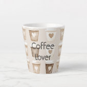 Cream Coffee Heart Cups Latte Mok (Voorkant)