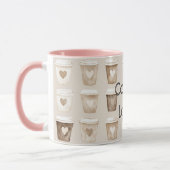 Cream Coffee Heart Cups Mok (Links)