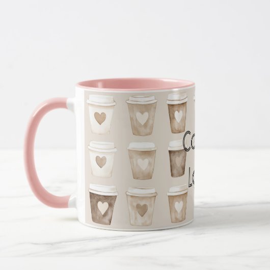 Cream Coffee Heart Cups Mok (Links)