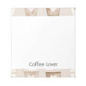 Cream Coffee Heart Cups Notitieblok (Voorkant)
