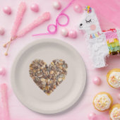 Cream Coffee Heart Cups Papieren Bordje (Feest)