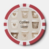 Cream Coffee Heart Cups Poker Chips (Voorkant)