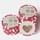 Cream Coffee Heart Cups Poker Chips (Opstapeling)